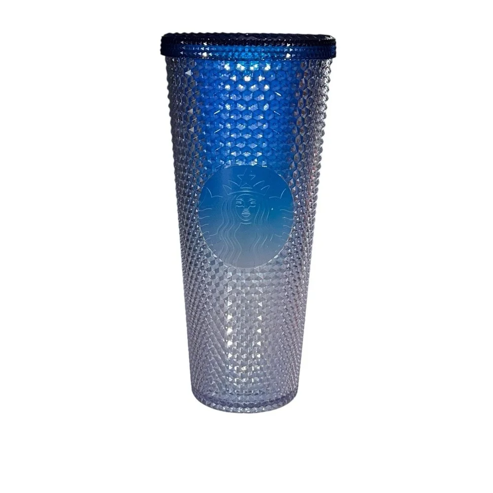 Starbucks 24oz Holiday 2023 ICICLE Blue Ombre Gradient Studded Tumbler No Straw